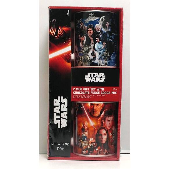 Star Wars 2 Mug Gift Set Disney Lucas Films Hans Solo Princess Leah Rey - Picture 1 of 4